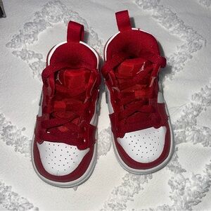 JORDAN 1 Retro High • toddler Red & White Sneakers